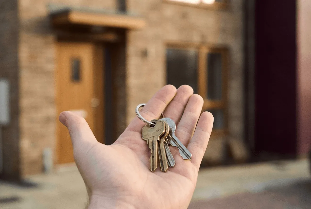 First home buyer holding the keys to a new home in Victoria