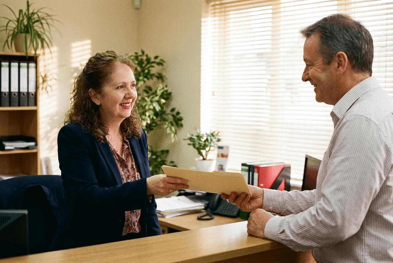 Broker explaining a home loan in plain English